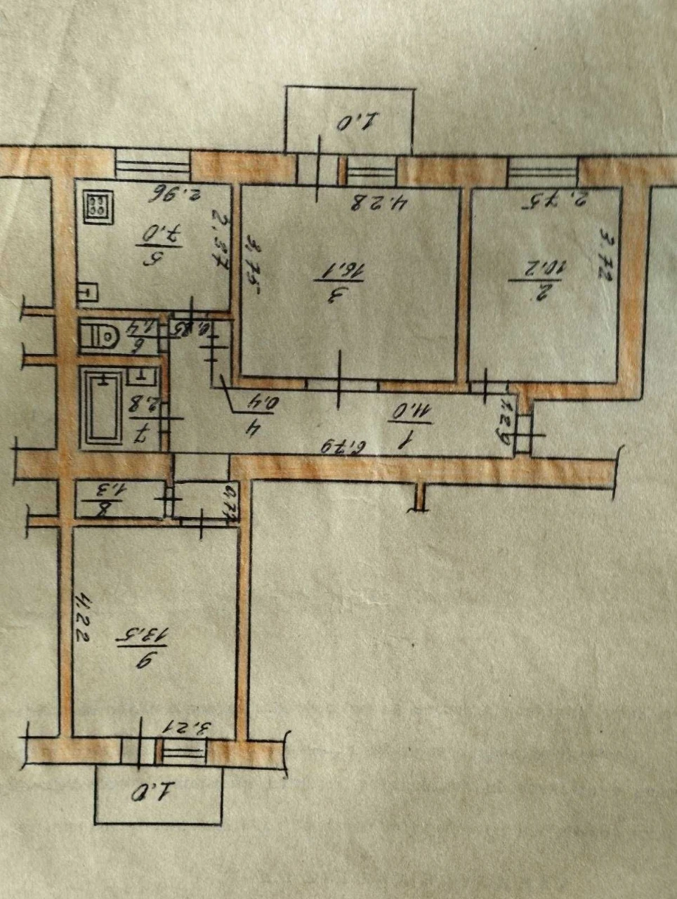 3-bedroom apartment in the city center
