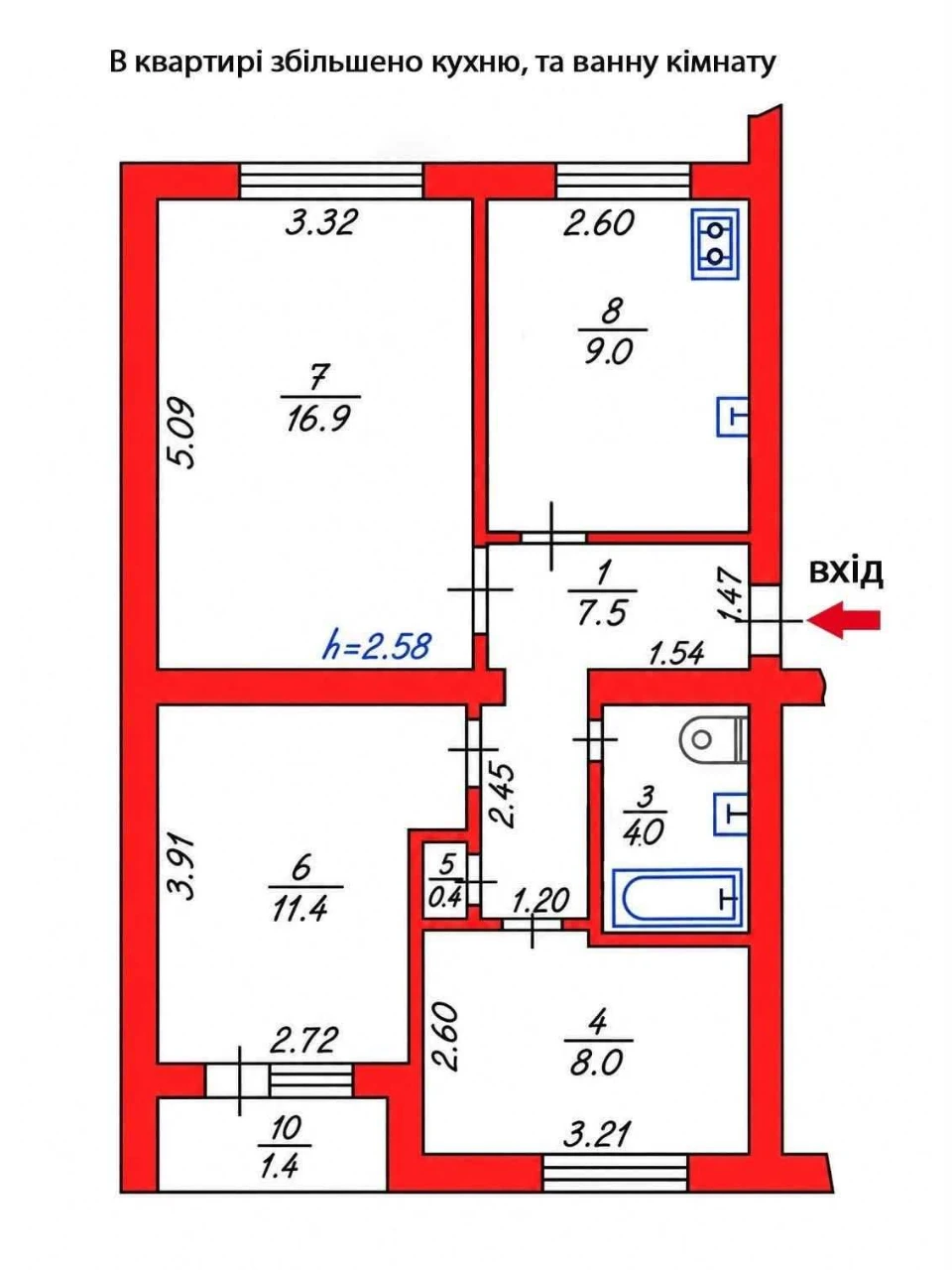 For sale: 3-room Czech apartment