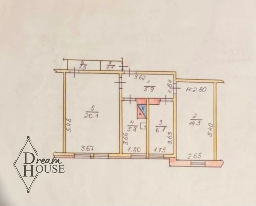 Sale of a 2-bedroom apartment