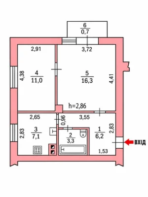 2-room apartment for sale | Shevchenko Boulevard | 45 sq.m