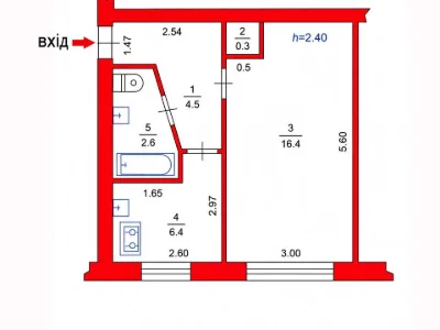 One-bedroom apartment for sale. Novovolynsk, Shakhtarsky district