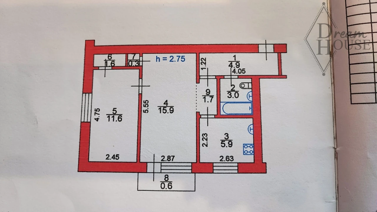 Sale of a 2-room apartment in the center on Nebesnaya Sotni Street