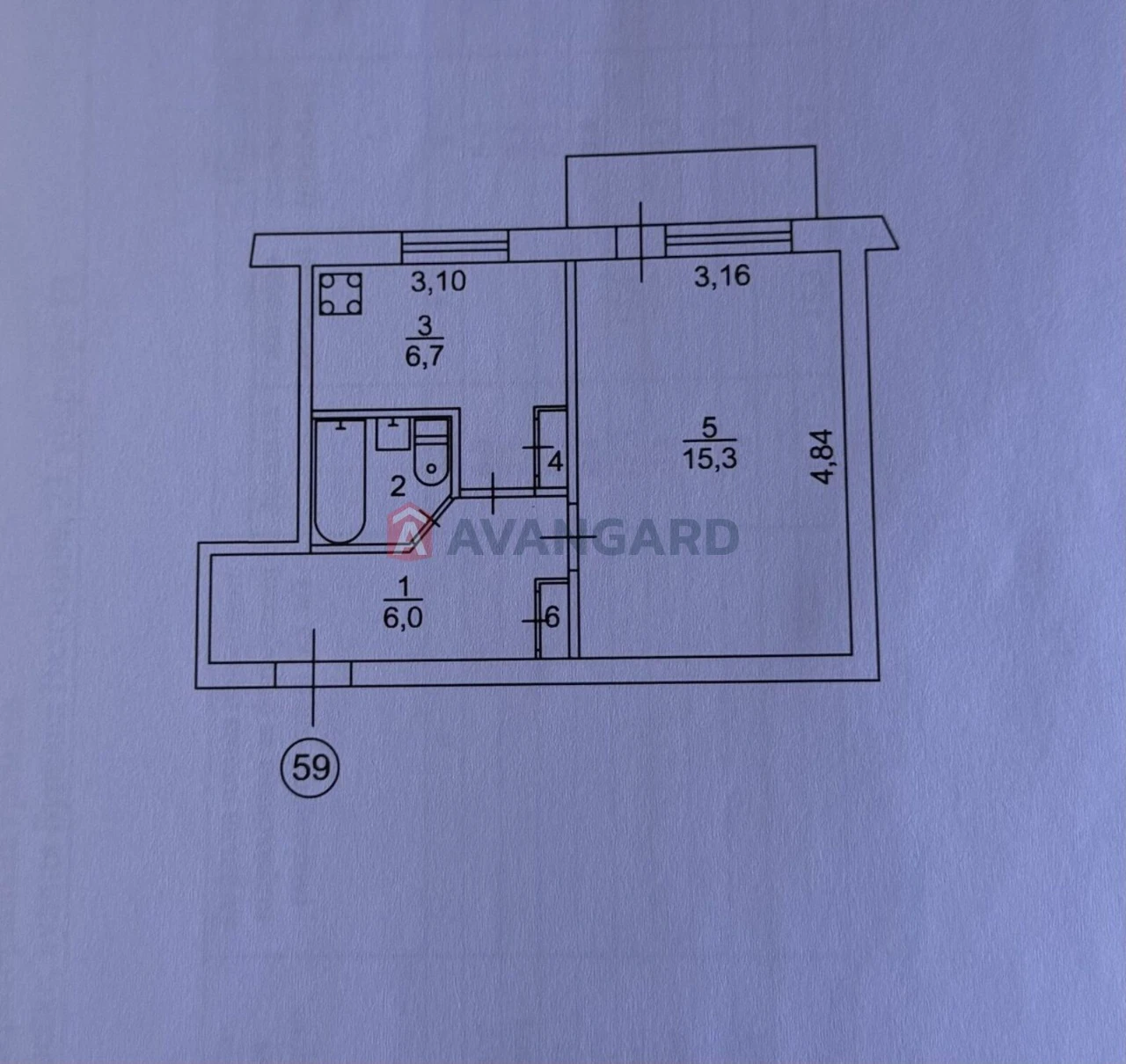 For sale 1-bedroom apartment at вул. Бурхана 23.