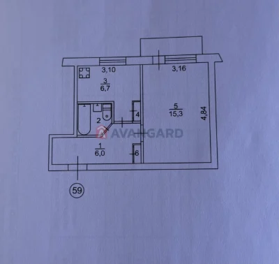 For sale 1-bedroom apartment at вул. Бурхана 23.
