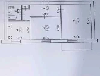 For sale: 2-bedroom apartment with gas boiler in the center