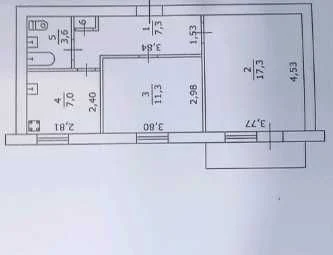 For sale: 2-bedroom apartment with gas boiler in the center