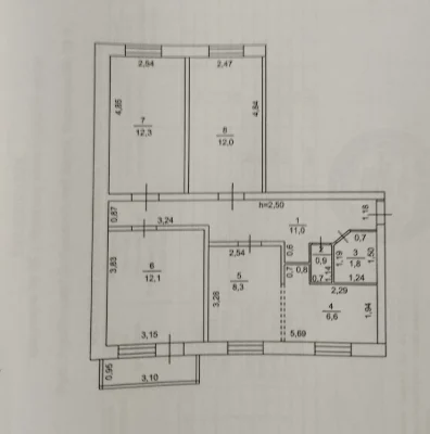 3 room apartment in the city center