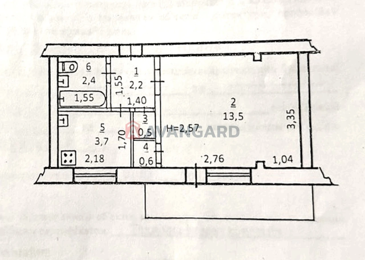1-bedroom apartment, center. Kam'yanske