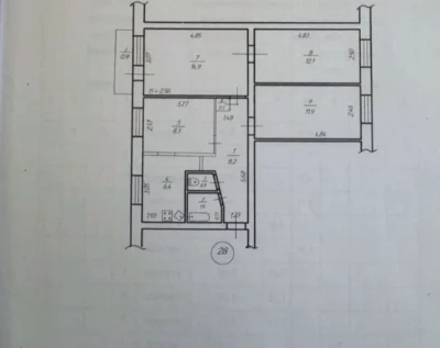 For Sale: 3-room apartment. Kamenets, right bank, T. Шевchenko street.