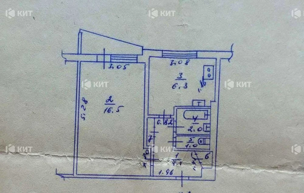 1 room. 32 sq. m. Saltovka, 625 mrn., metro Academician Pavlova, Saltovsko