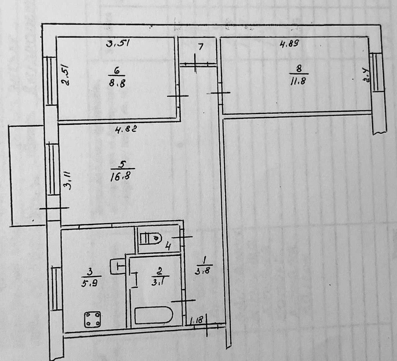 3-room apartment, Burkhana Street, Cheremushki