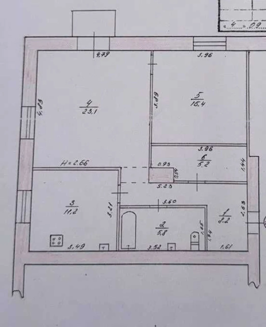 For Sale 2-room apartment Stalin-style in the center of T. Шевchenko. Area 7