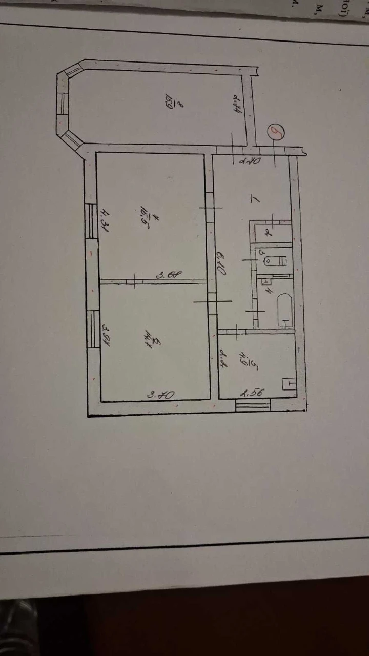 For sale, 3-room apartment on the right bank