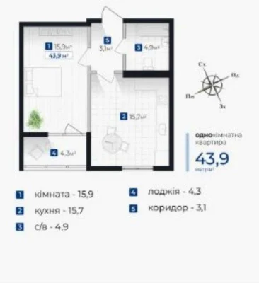 Продаж 1 кім квартири, ЖК Сенат
