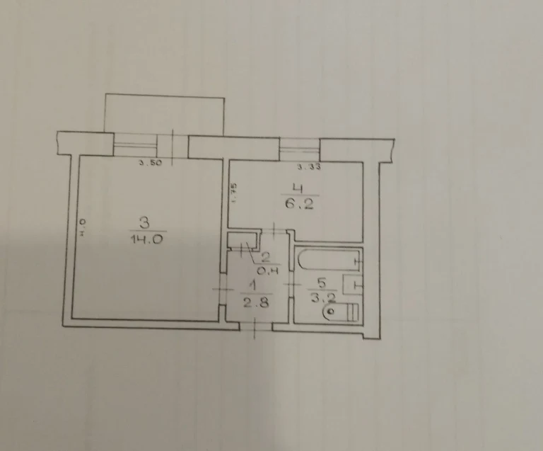 Однокімнатна квартира в цегляному будинку