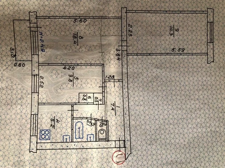 Продажа квартиры 3-комнатной 60 м² на 3/5 этаже