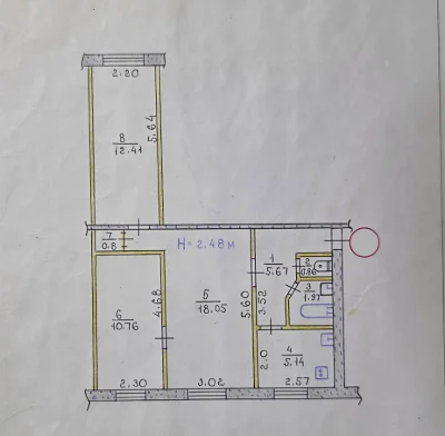 Продам 3-комнатную квартиру, 173 квартал (ул. Эдуарда Фукса,