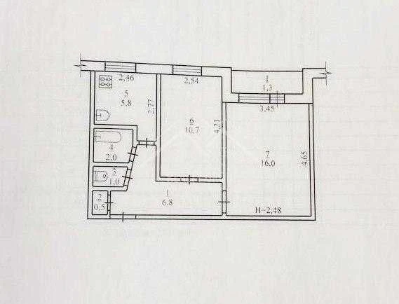 Sale of a 2-bedroom apartment for renovation on Pavel Glazovy Street
