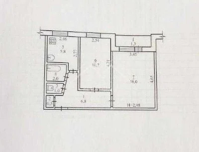 Sale of a 2-bedroom apartment for renovation on Pavel Glazovy Street