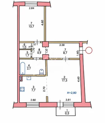 Sale of a 2-room apartment renovated, Borodina 2