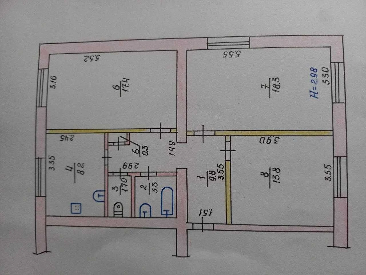 Sale of a 3-room apartment 73 m² | 3rd floor of 4 | center 9