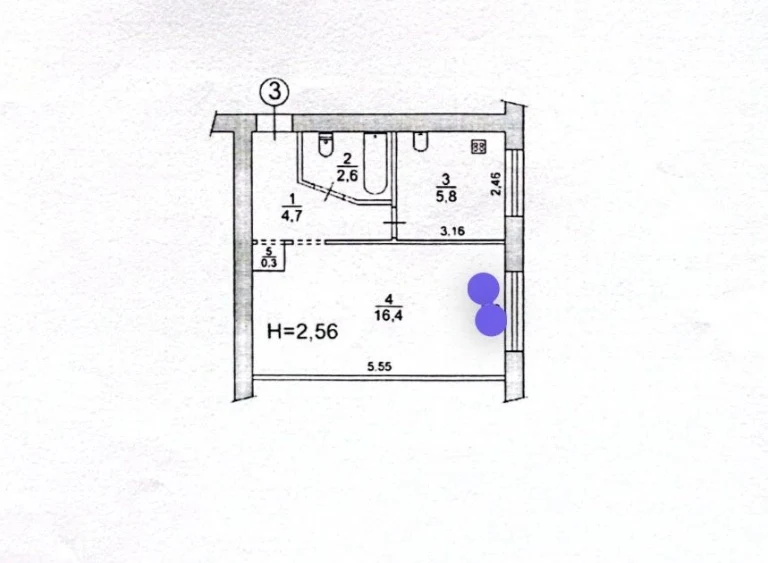 For Sale: Urgent 1-room apartment on Interplanetary Street 15, 44th district.