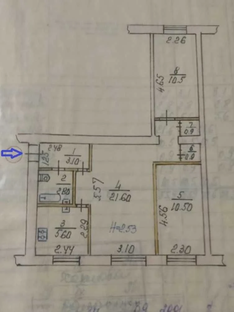 Affordable 3-room apartment in Ingulets district, Zbagachuvaila street (NKHO, near YUHO, 9th floor)