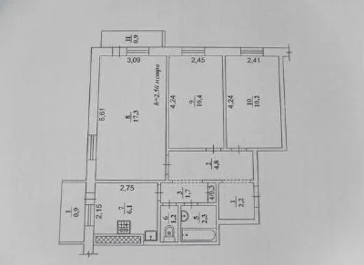 Exchange/Sale of a convenient 3-room apartment at the bus station