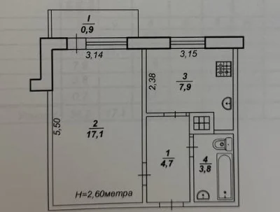 Продається 1-кімнатна квартира в ЖК "Бульвар Вечірній"
