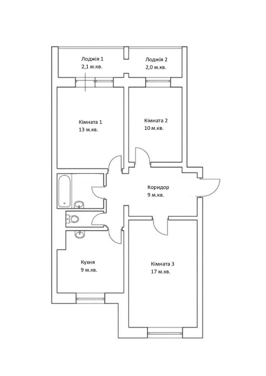 Spacious 3-bedroom apartment in the city center/Kalshevs'kyy