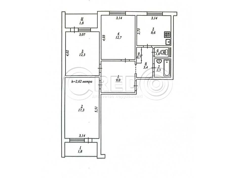 Apartment. Pavlo Glazovy Street (Balakina), Kryvyi Rih