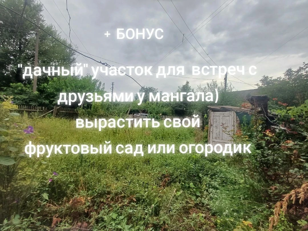 Spacious 2-room apartment + "country house" near the house + outbuilding