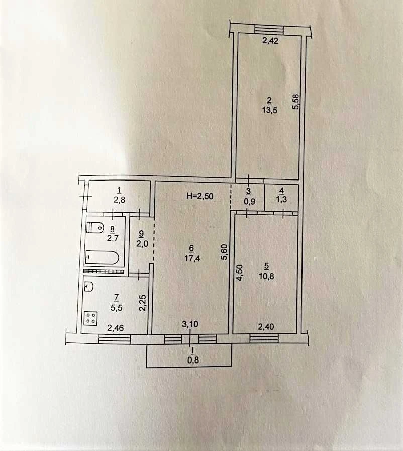 Three-bedroom apartment for sale