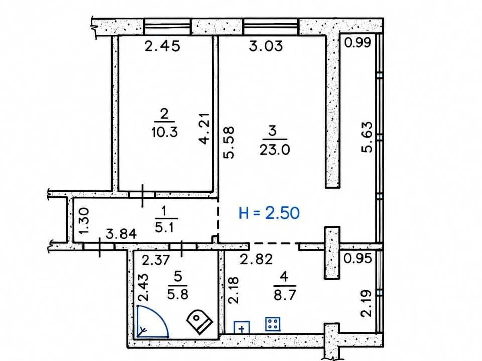 Apartment. Kryvyi Rih, Petro Doroshenko Street (Blykhera)