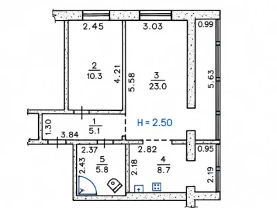Apartment. Kryvyi Rih, Petro Doroshenko Street (Blykhera)