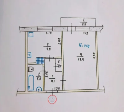 1-комнатная квартира-чешка на проспекте Мира, 26 — Кривой Ро