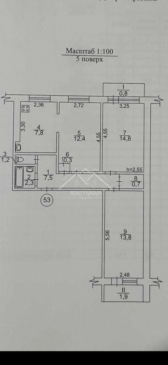 Sale of a 3-room apartment on вул. Koblyansky