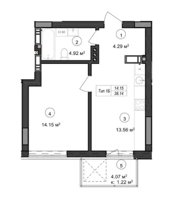 Продаж 1 кімнатної квартири в ЖК For Life. Переуступка