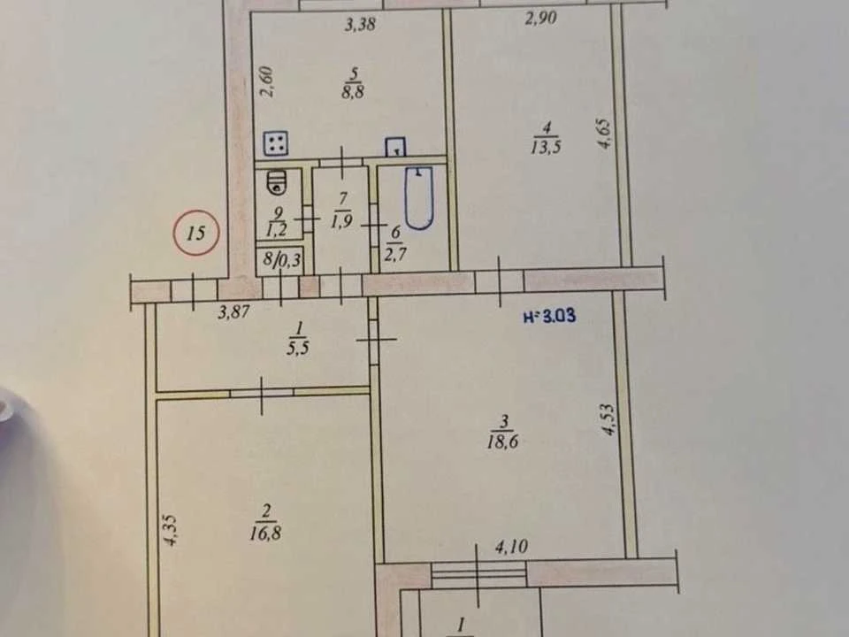 Apartment. Kryvyi Rih, Komerciyna Vulytsia (Yanova)