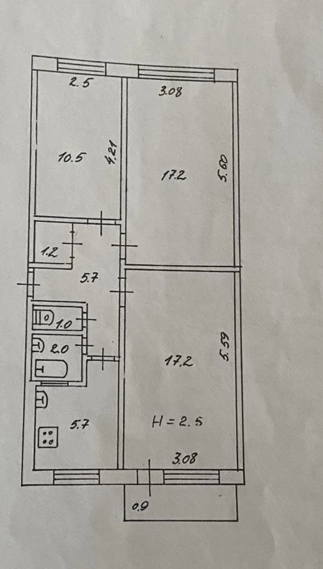 Продається 3-кімнатна квартира, 62,4 м²