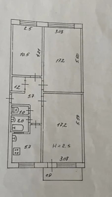 Продається 3-кімнатна квартира, 62,4 м²