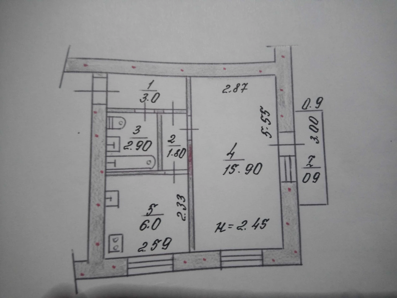 Apartment for sale in Kryviy Rog