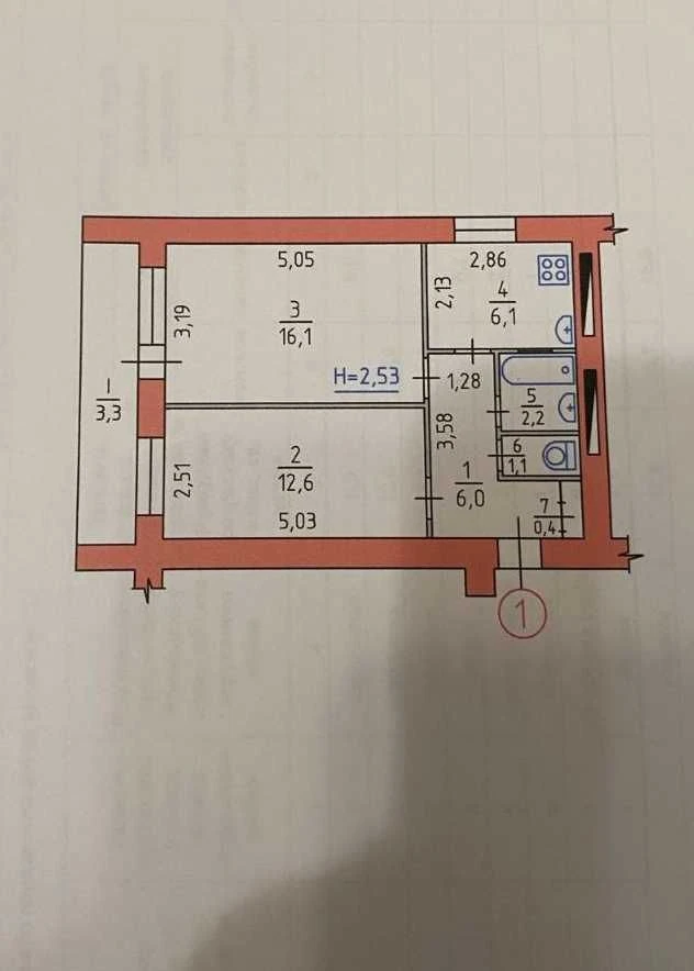 Продається 2-кімнатна квартира на Дніпровському шосе