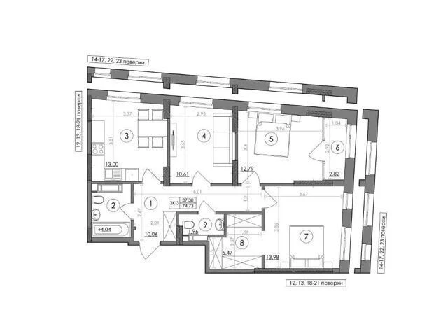 Sale of 3-room apartment 75 sq. m on Stolychne highway 5A • ID 3465133