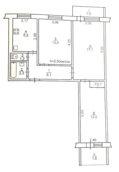 Продаж 3-кімнатній квартири в Центральному районі.