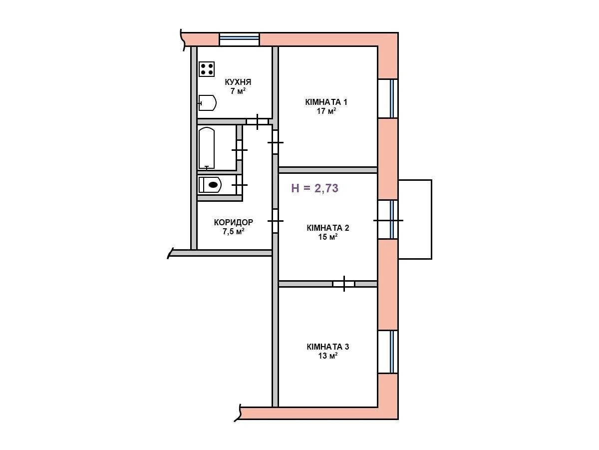 Продажа 3-квартиры в доме 1-й Дворик/Трампарк