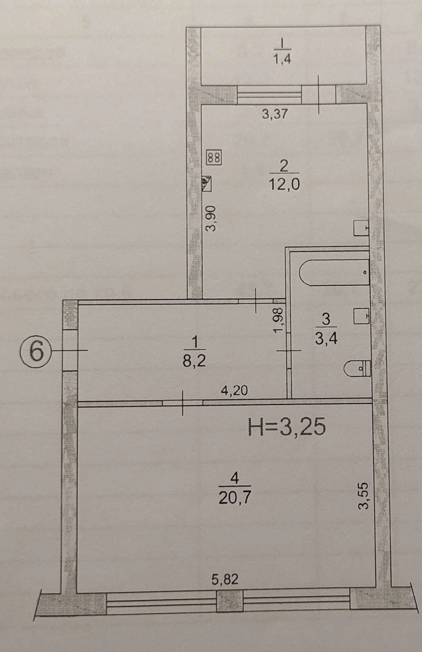 Sale of a 1-room apartment in the Ternivsky district
Sale of a 1-room apartment