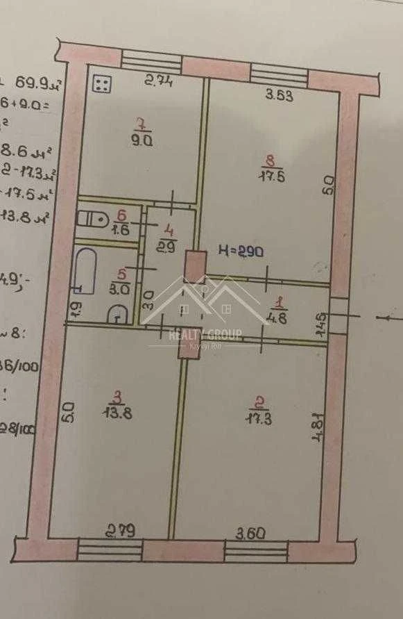 Sale of a 3-room "apartment" in the CDM area on Gdancovets Street