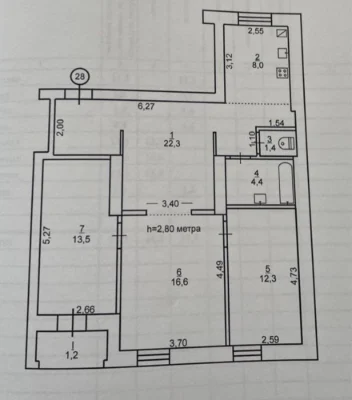 Sale of a luxurious 3-room apartment with autonomous gas heating