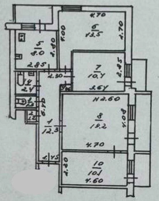 State programs 4-room apartment on the 4th floor. B. Fontana.